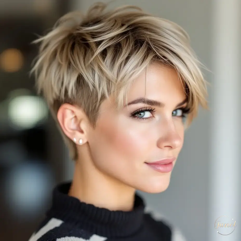 مدل مو پیکسی با لایههای بلند Pixie with Long Layers جسور اما زنانه