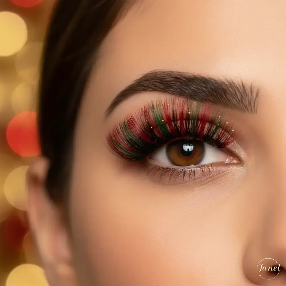 انواع تکنیکهای اکستنشن مژه رنگی برای شب یلدا