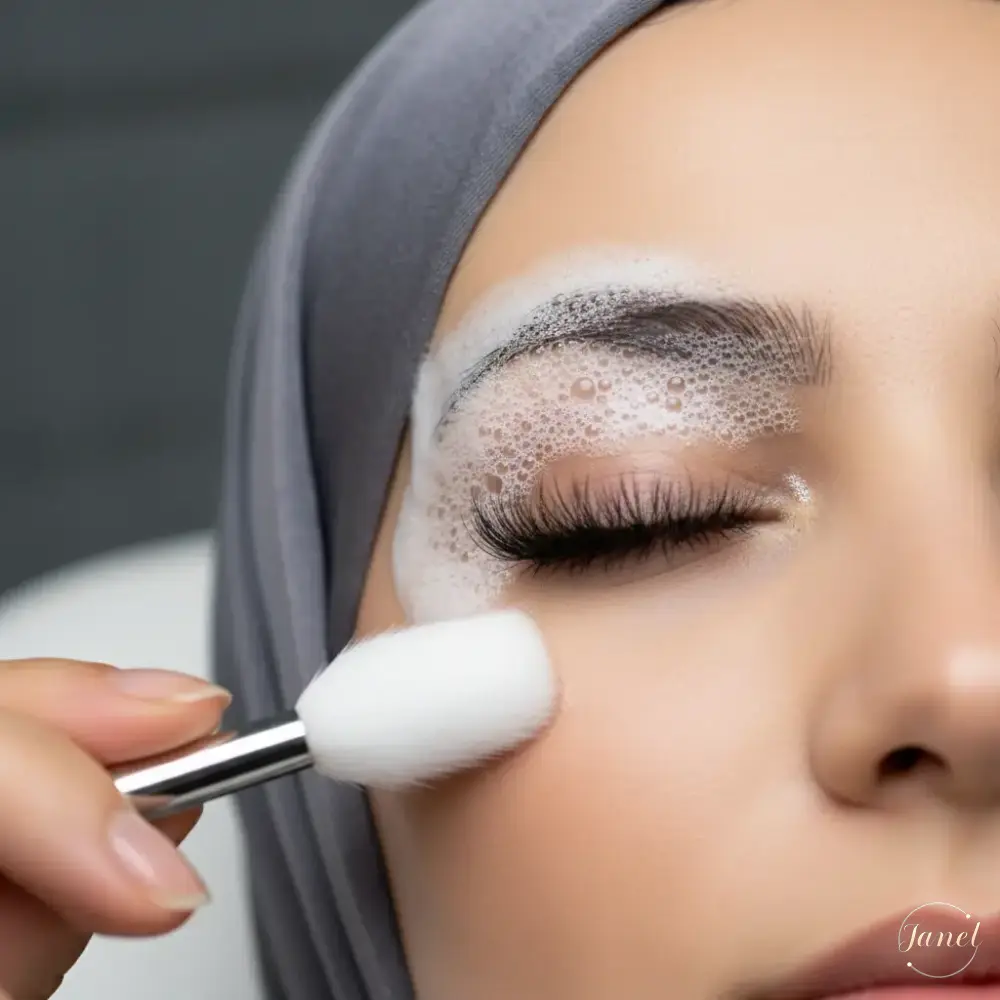 ۲ مژههای خود را روزانه و با دقت تمیز کنید ۲ مژههای خود را روزانه و با دقت تمیز کنید