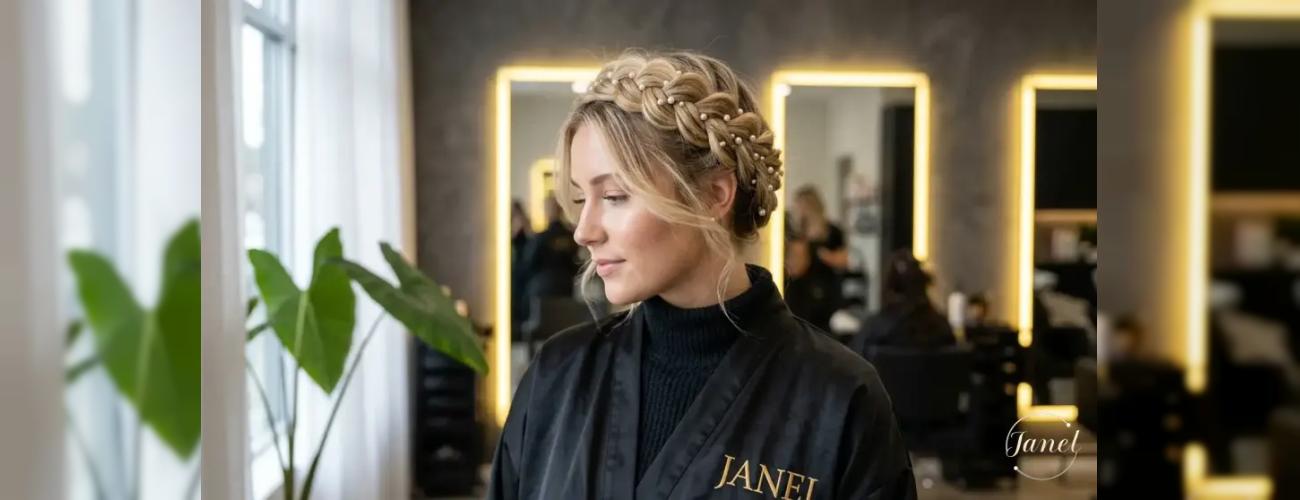 بافت تاج سر (Halo Braid) انتخابی سلطنتی و خاص برای مراسم عقد و فرمالیته