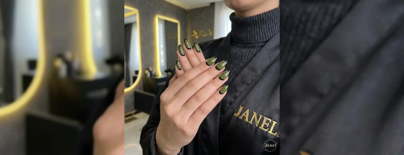 رازهای جذابیت فرنچ معکوس (Reverse French) با ترکیب زیتونی و مشکی