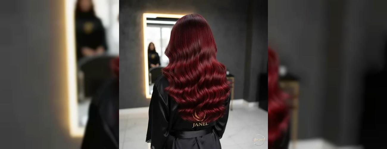 رنگ مو بالیاژ یاقوتی راز زیبایی شرابی  بهترین مرکز بالیاژ موی شرابی درمشهد