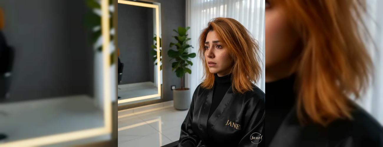 موهایتان نارنجی و چند رنگ شده؟ نجات فوری مو با اصلاح رنگ حرفه‌ای در سالن جانل مشهد