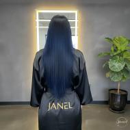 رنگ موی مشکی آبی (Blue Black) استایلی مرموز با اجرای بی‌نقص رنگ مو پرکلاغی درمشهد